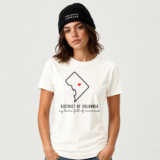 District of Columbia State Outline My Home Full of Memories Shirt