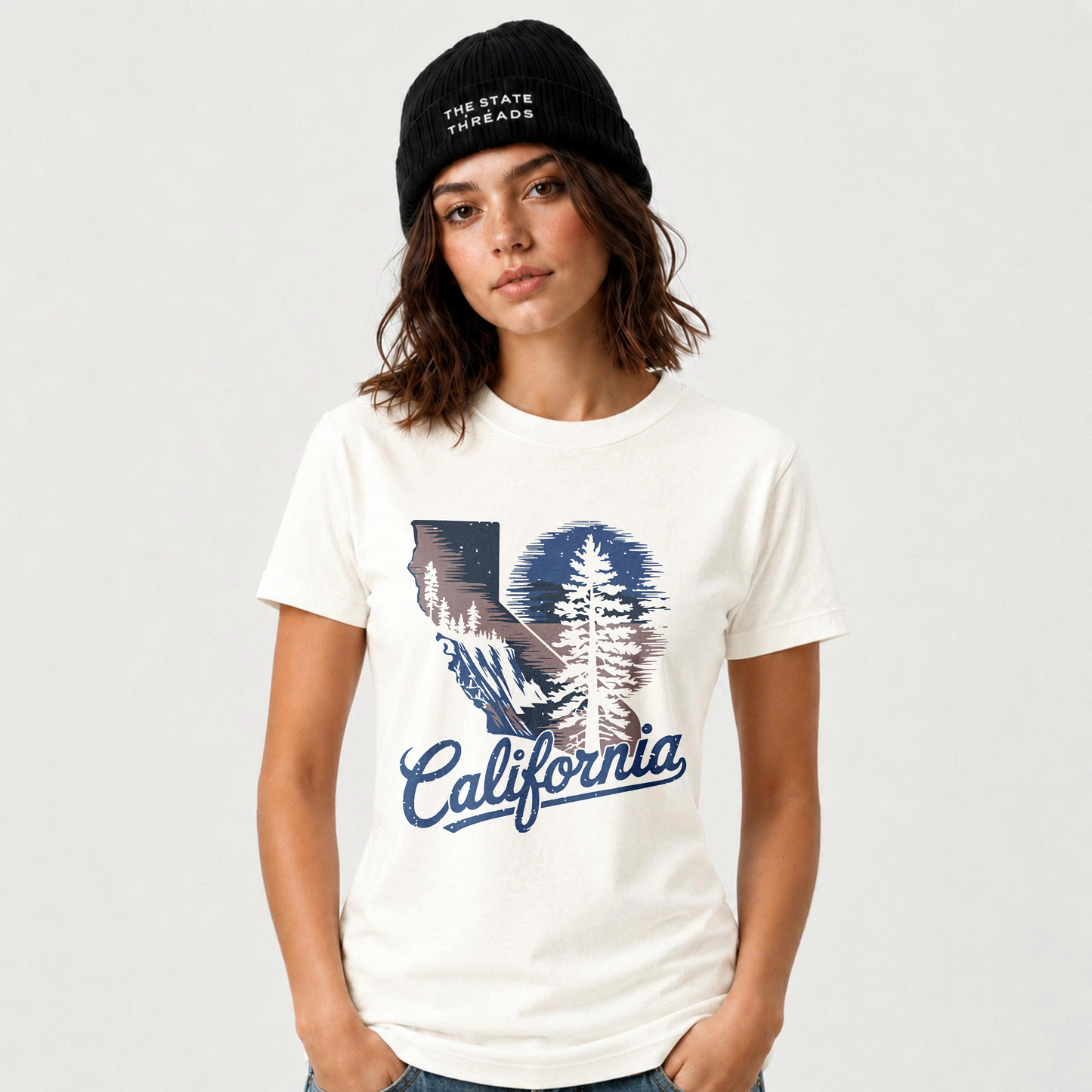 California State Map Retro Sunset Coastal Nature Shirt
