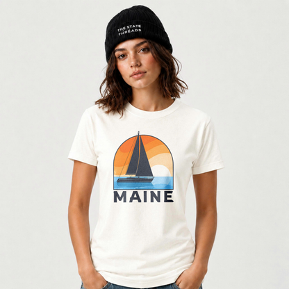 Maine Retro Sailboat Coastal Shirt