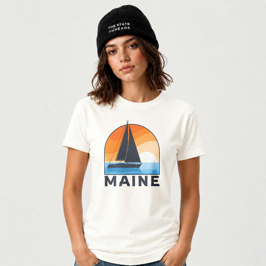 Maine Retro Sailboat Coastal Shirt