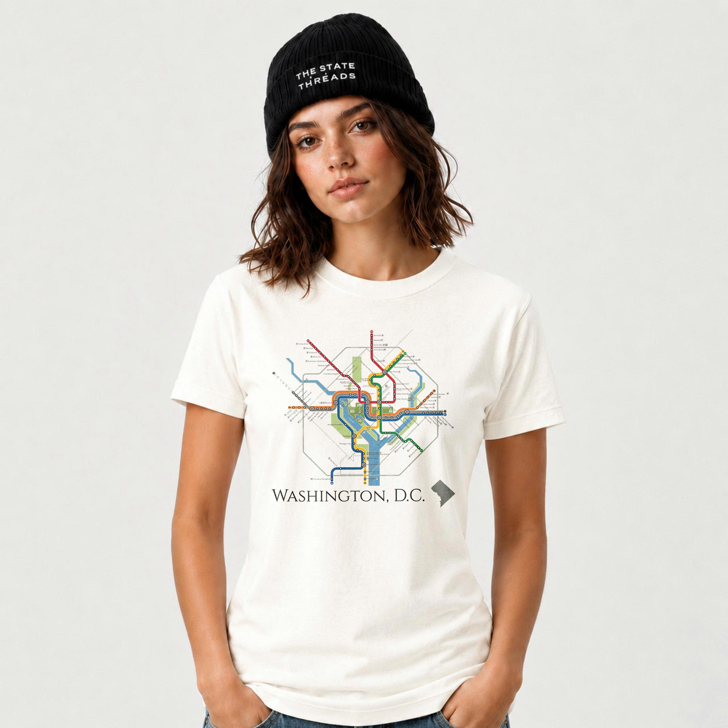 Washington DC Metro Map Transit Minimalist Shirt