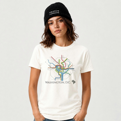 Washington DC Metro Map Transit Minimalist Shirt