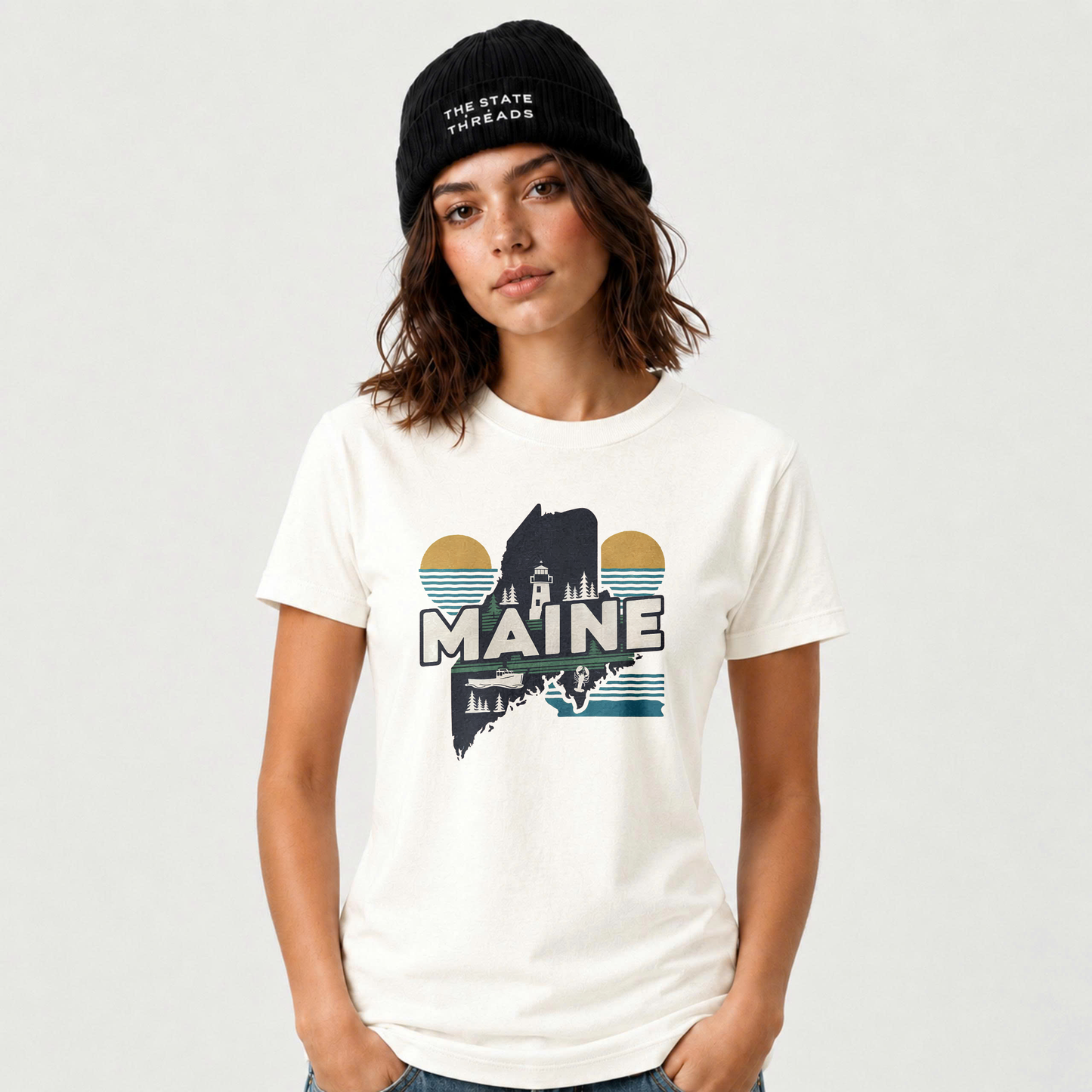 Maine Lighthouse Coastal Vintage State Pride Shirt