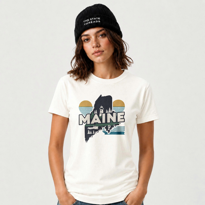 Maine Lighthouse Coastal Vintage State Pride Shirt