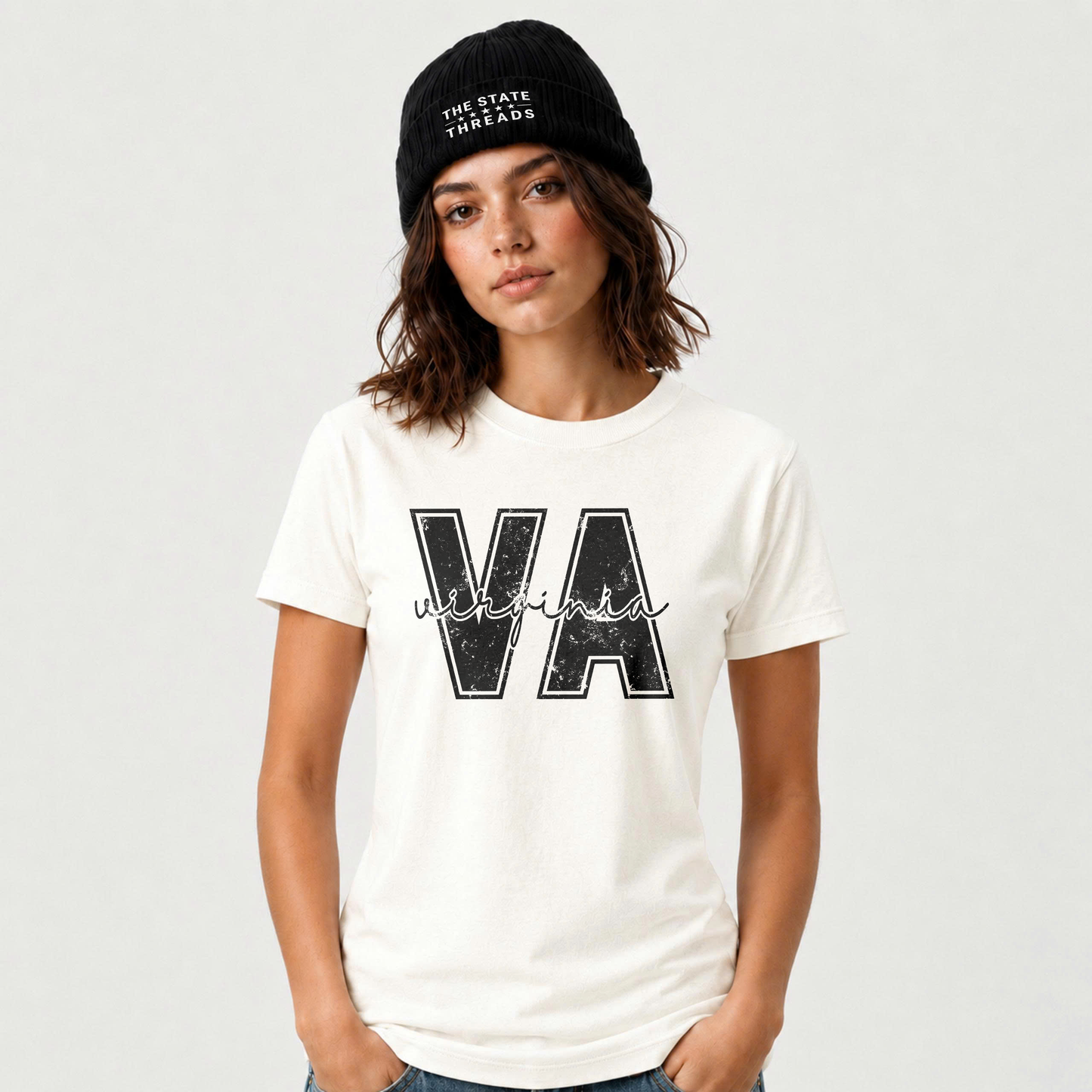 Virginia Varsity Letter Distressed State Shirt