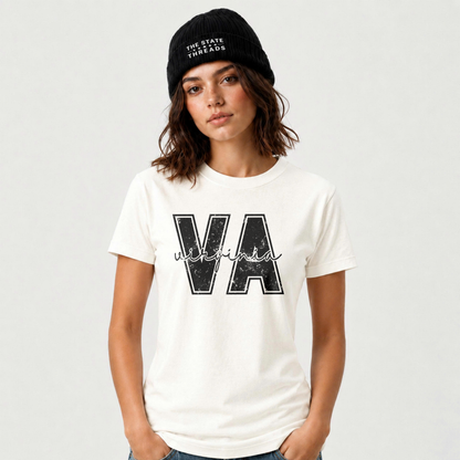 Virginia Varsity Letter Distressed State Shirt