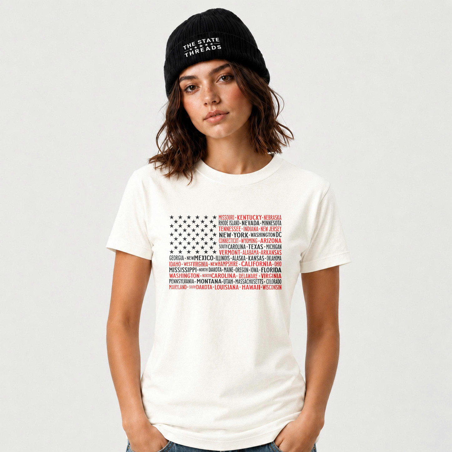 America 50 States Flag Retro Patriotic Shirt