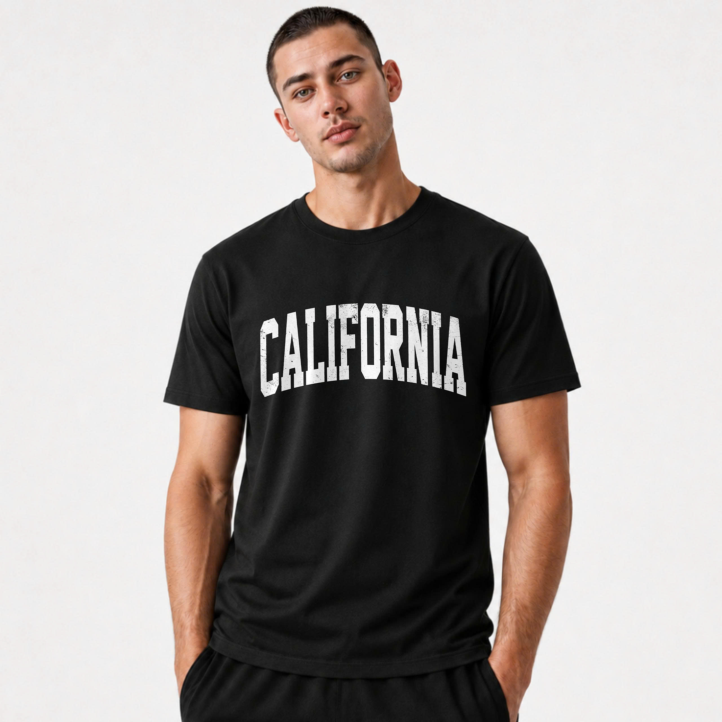 California Vintage Distressed Lettering State Pride Shirt