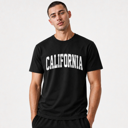California Vintage Distressed Lettering State Pride Shirt