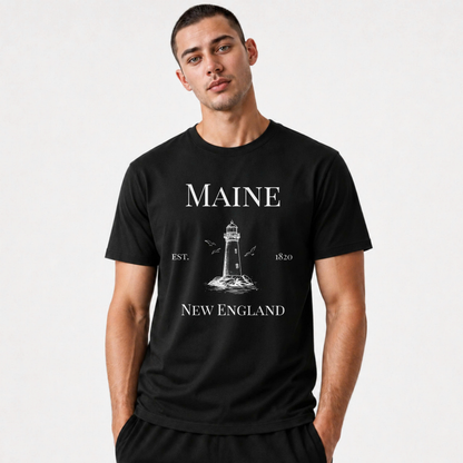 Maine New England Coastal Lighthouse Heritage Shirt