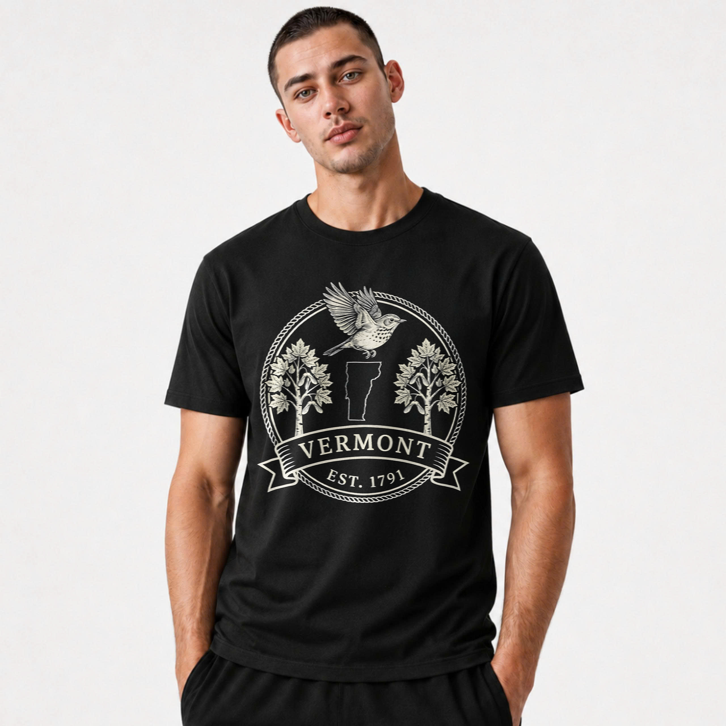 Vermont Hermit Thrush Sugar Maple State Emblem Shirt