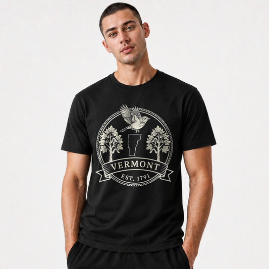 Vermont Hermit Thrush Sugar Maple State Emblem Shirt