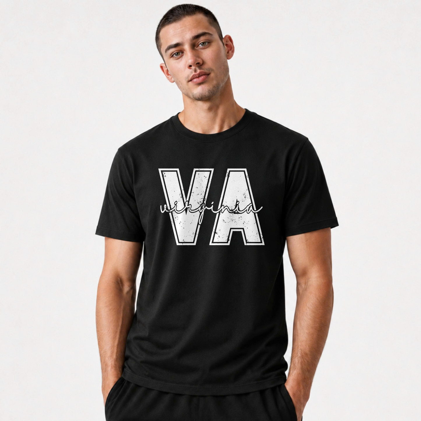 Virginia Varsity Letter Distressed State Shirt