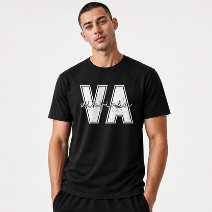 Virginia Varsity Letter Distressed State Shirt