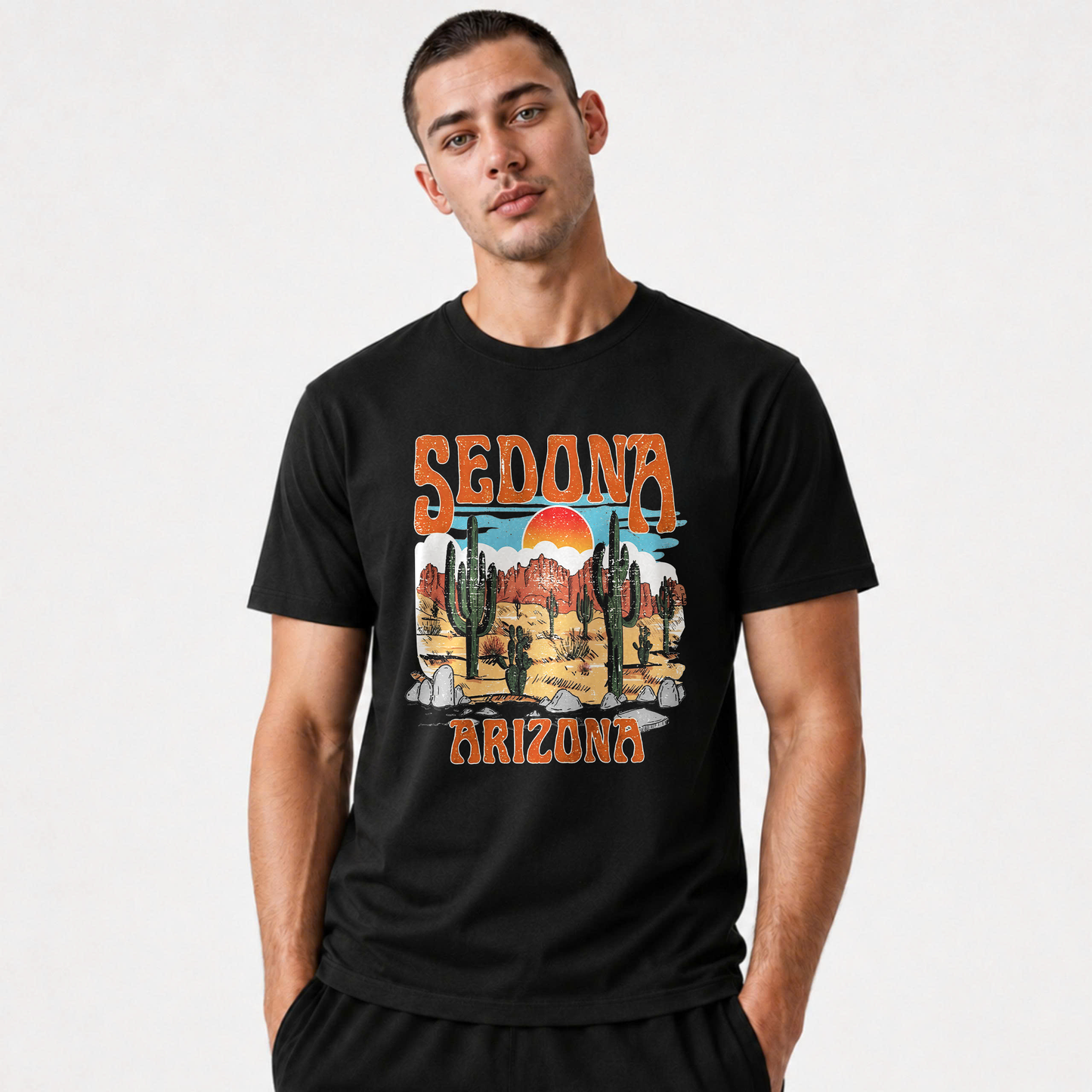 Arizona Sedona Desert Retro Sunset Cactus Pride Shirt