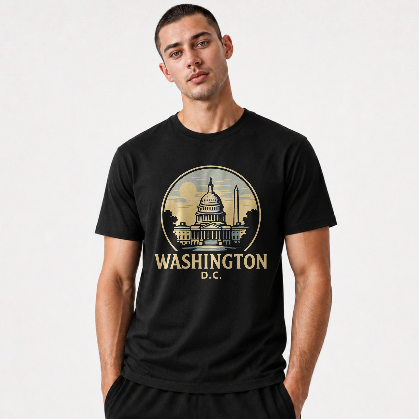 Washington DC Retro Capitol Building Monument Shirt