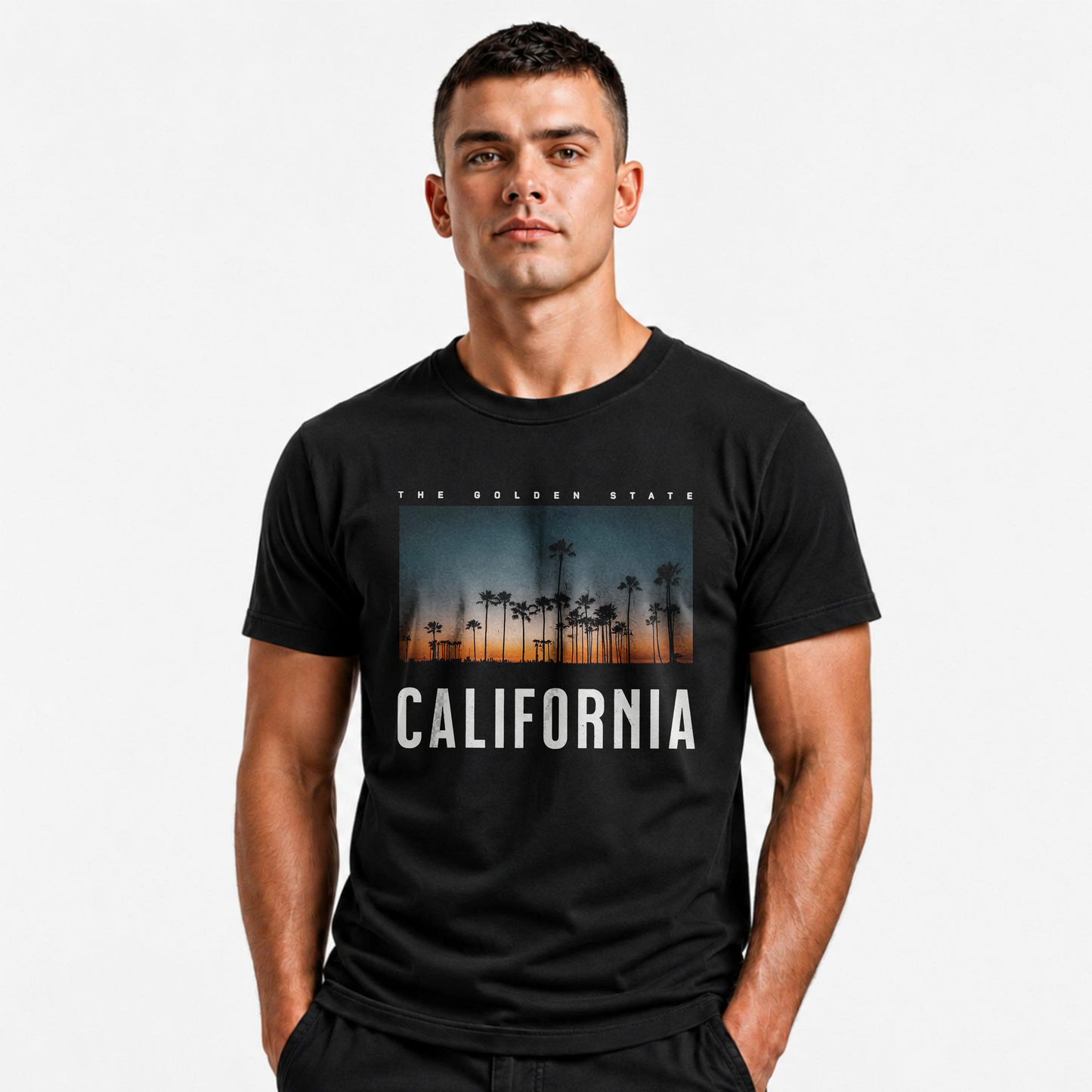 California Sunset Palm Trees Retro Streetwear Shirt