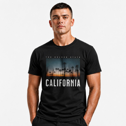 California Sunset Palm Trees Retro Streetwear Shirt