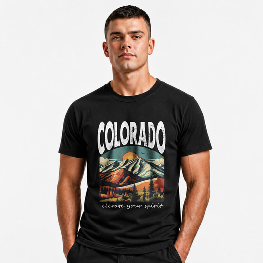 Colorado Elevate Your Spirit Vintage Mountain Shirt