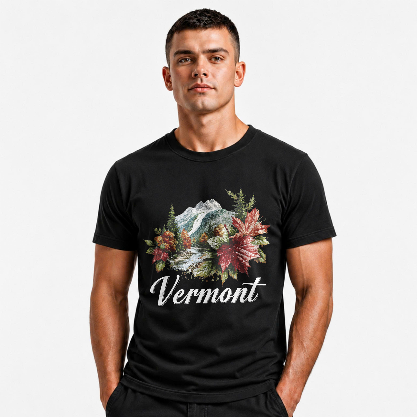 Vermont Autumn Leaves Scenic Mountains Forest Vintage Shirt
