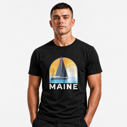 Maine Retro Sailboat Coastal Shirt