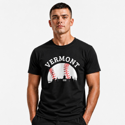 Vermont Baseball City Skyline Sports Fan Shirt