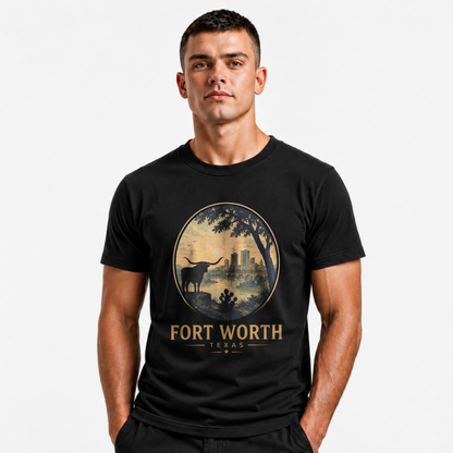 Fort Worth Texas Longhorn Skyline Western Shirt