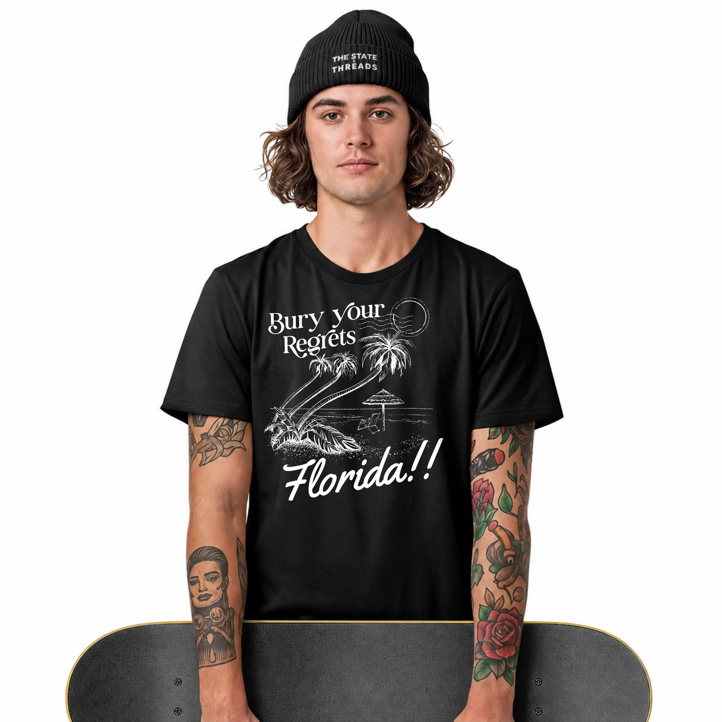 Florida Bury Your Regrets Tropical Coastal Beach Shirt