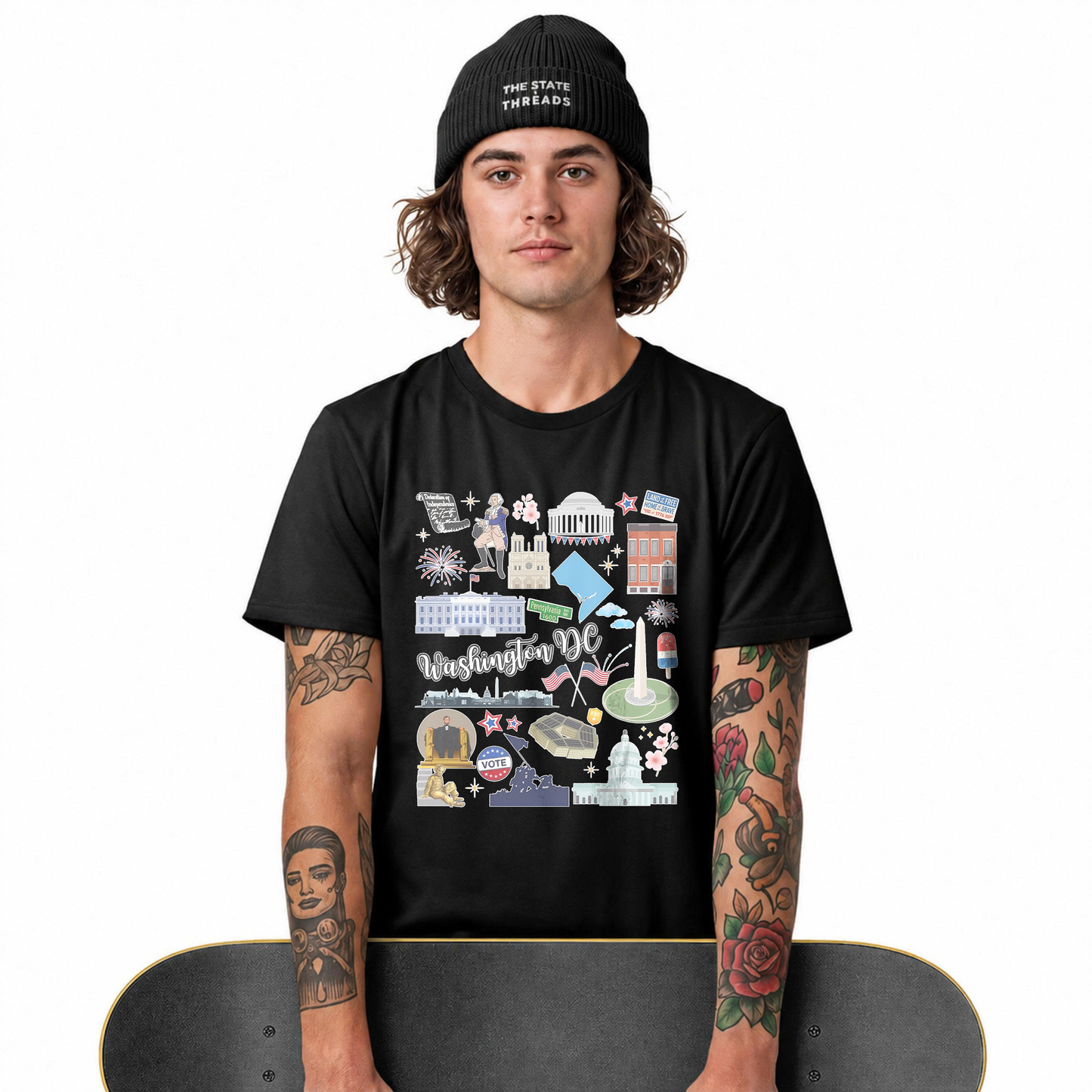 Washington DC Patriotic Icons Collage Shirt