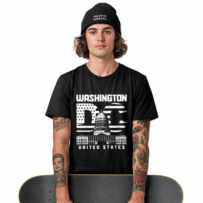 Washington DC Capitol Distressed Flag Shirt