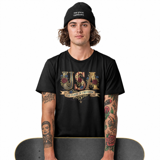 America 250 Years Freedom Vintage Floral Shirt