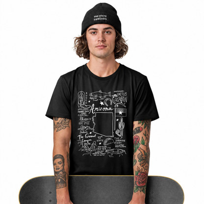Arizona State Heritage Cactus Wren Icon Collage Shirt