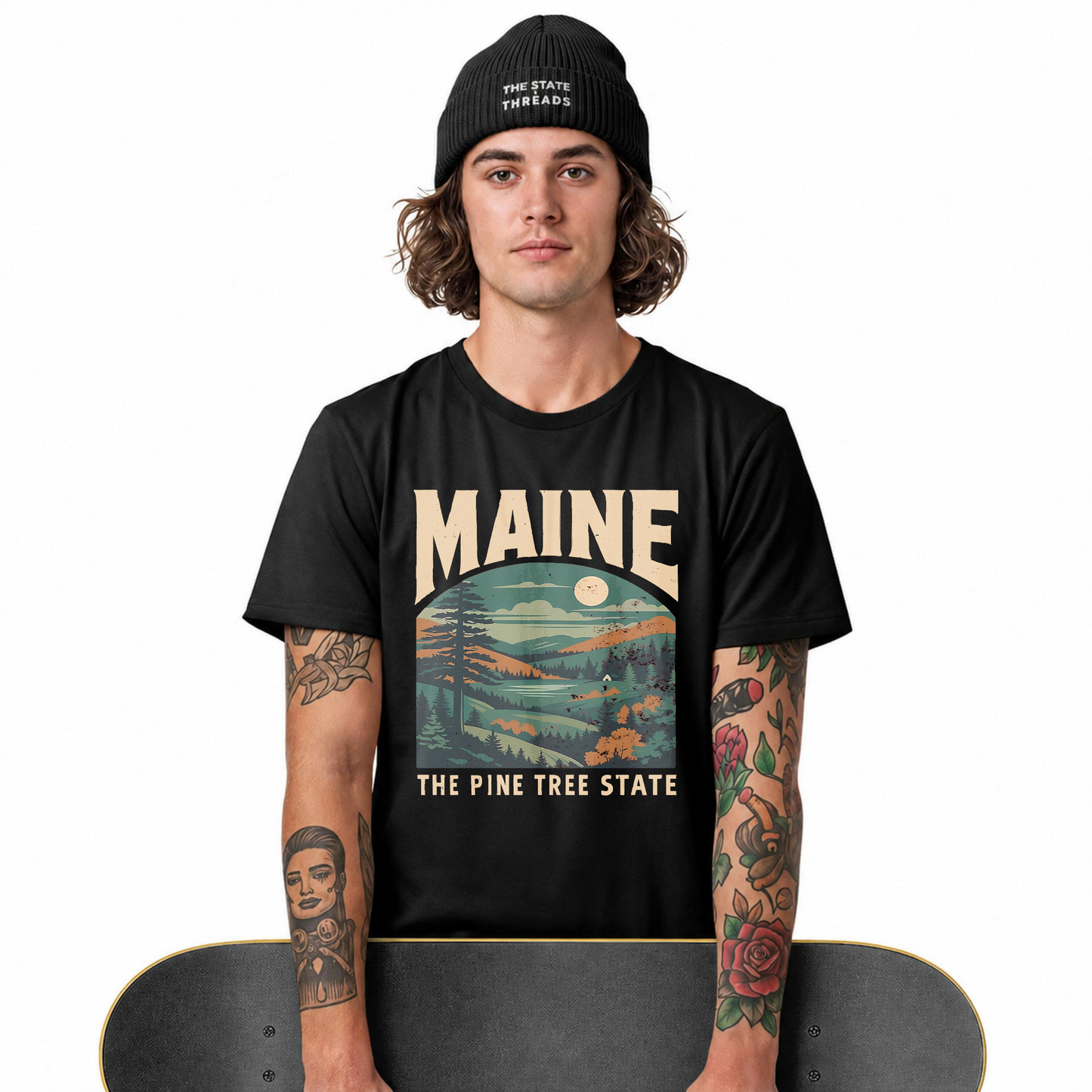 Maine Pine Tree State Vintage Nature Shirt