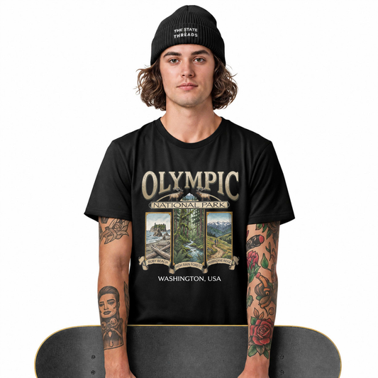Washington Olympic National Park Retro Wildlife Shirt