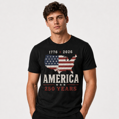 America 250 Years Flag Map 1776 2026 Shirt
