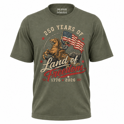 America 250 Years Land of Freedom Cowboy Shirt