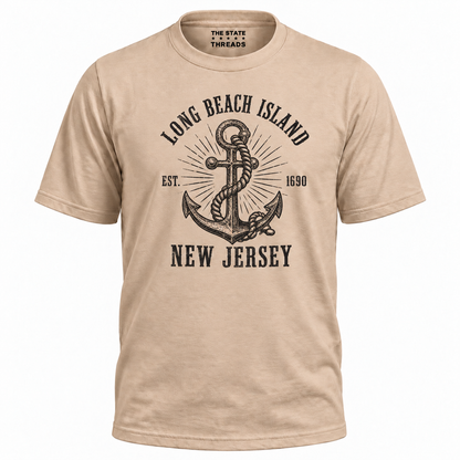 Long Beach Island New Jersey Anchor Nautical Shirt