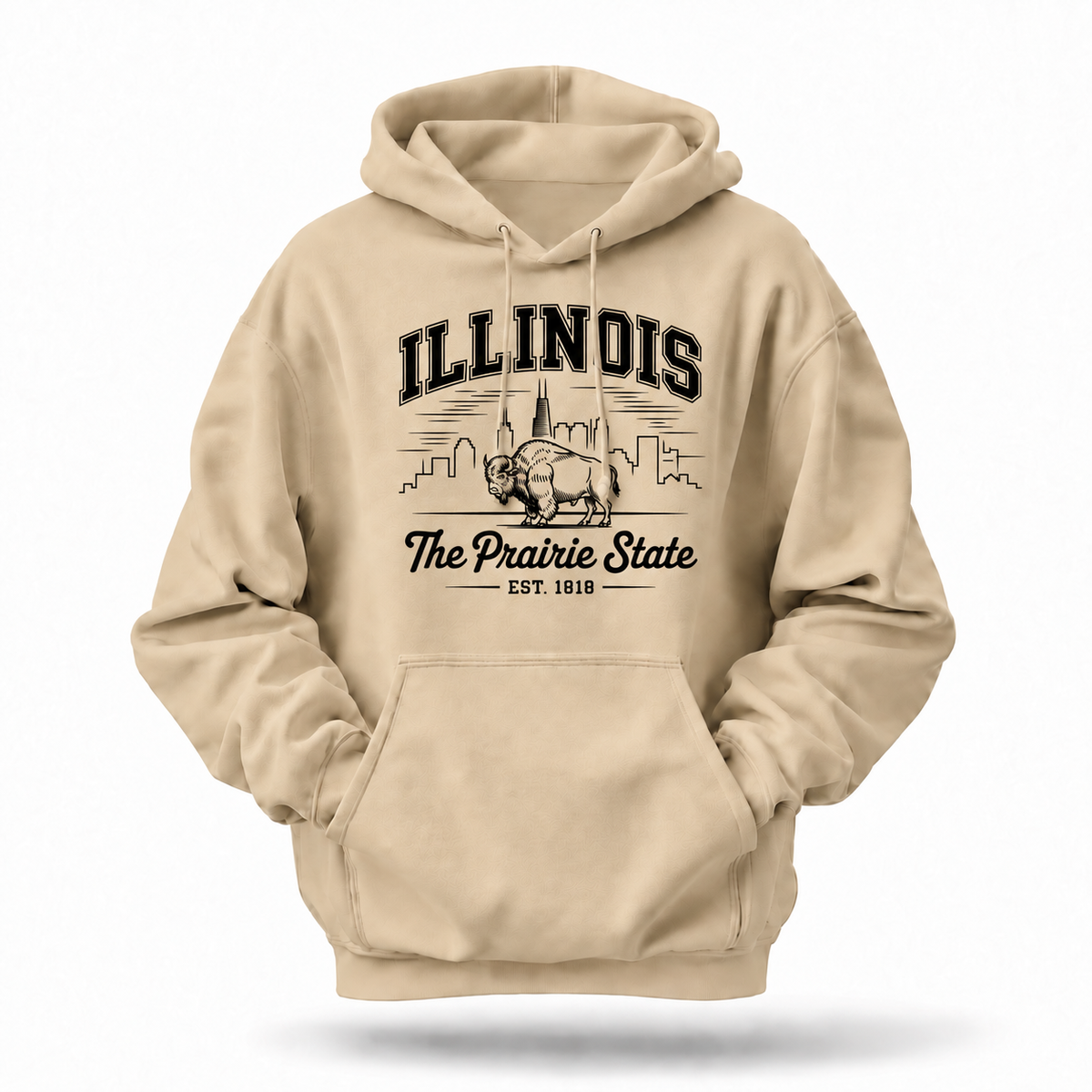 Illinois The Prairie State Bison Est 1818 Hoodie