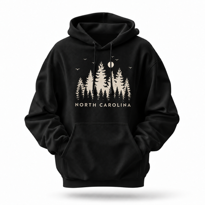 North Carolina Pine Forest Silhouette Hoodie