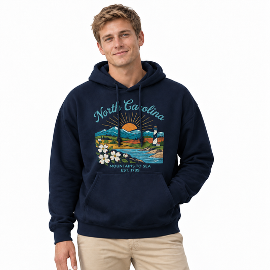 North Carolina Mountains to Sea Est. 1789 Hoodie