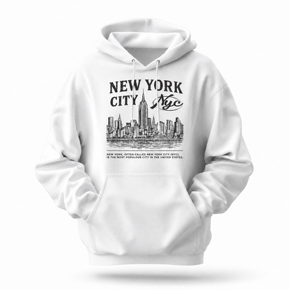New York City Skyline NYC Typography Hoodie