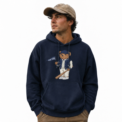 New York Collegiate Baseball Bear Hoodie