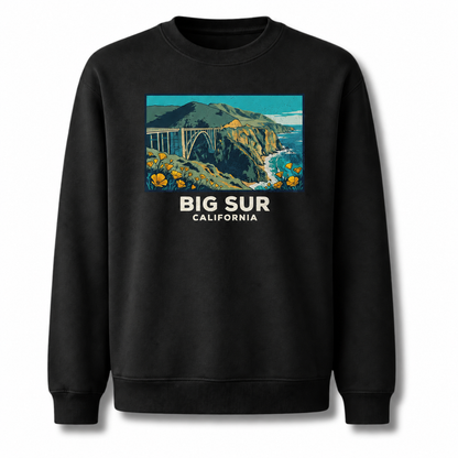 Big Sur California Bridge Poppy Landscape Sweatshirt