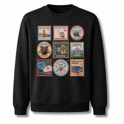 California Vintage Postage Stamps Icons Sweatshirt