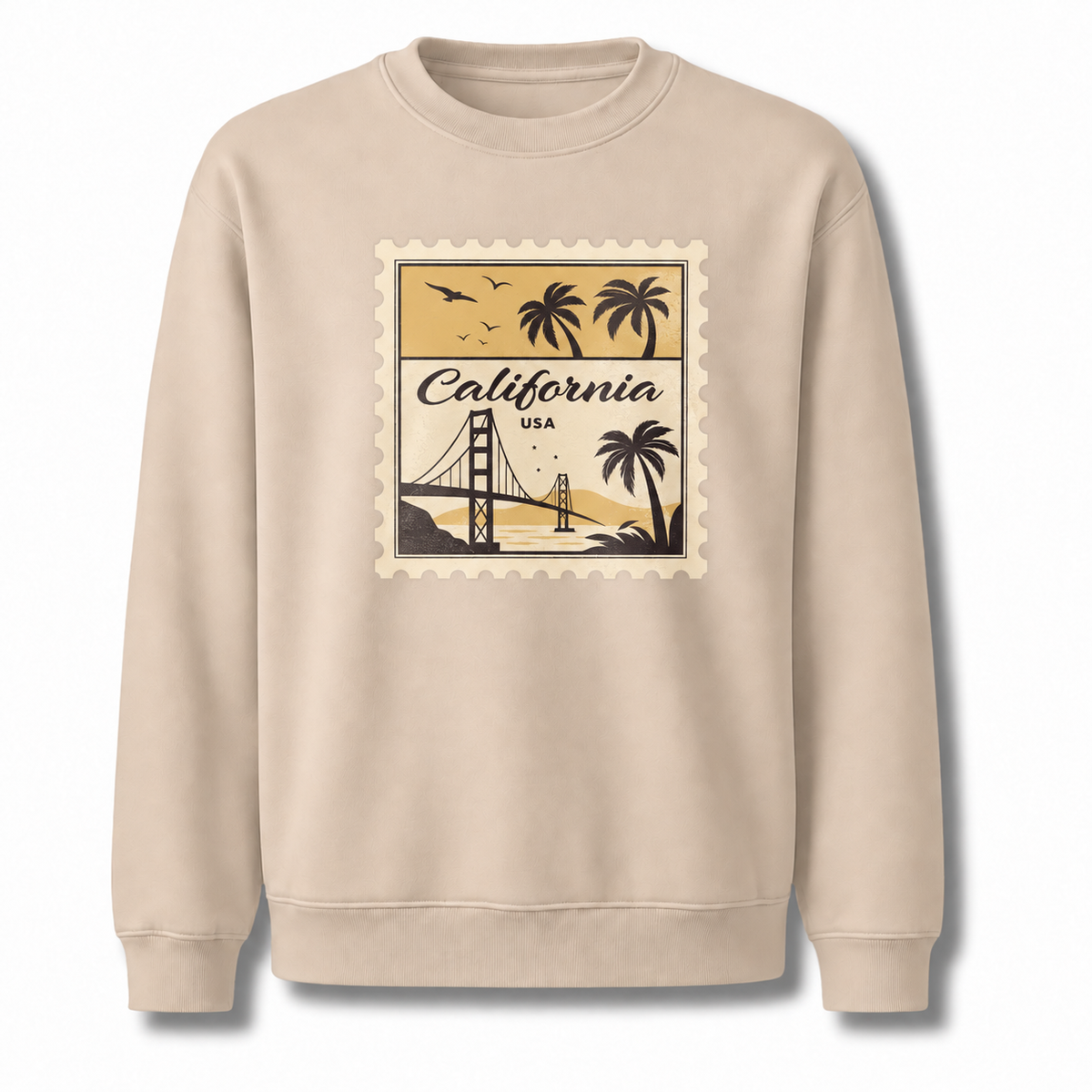 California USA Vintage Bridge Postage Stamp Sweatshirt