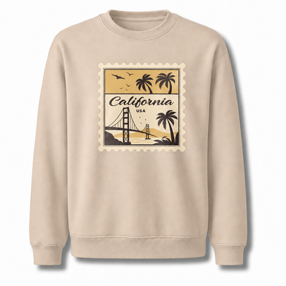California USA Vintage Bridge Postage Stamp Sweatshirt