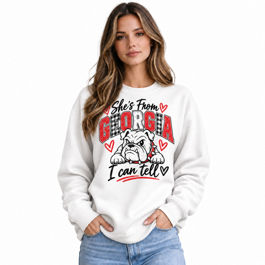 Georgia Bulldogs Mascot Red & Black Vintage Gameday Sweatshirt