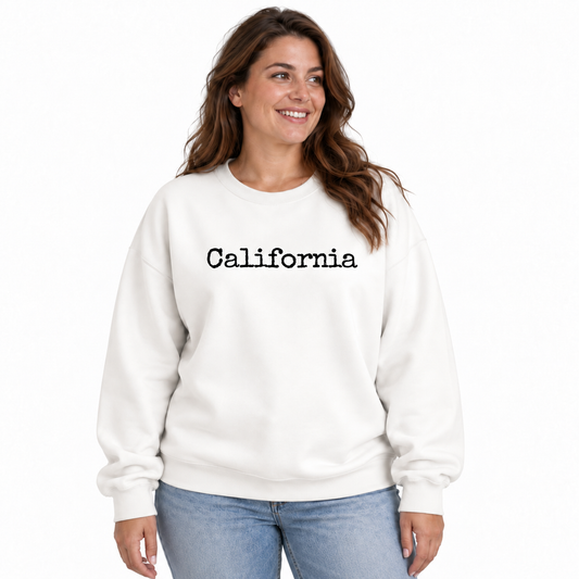 California Minimalist Typewriter Font Sweatshirt