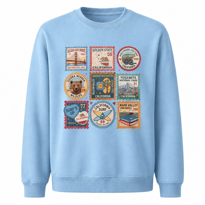 California Vintage Postage Stamps Icons Sweatshirt