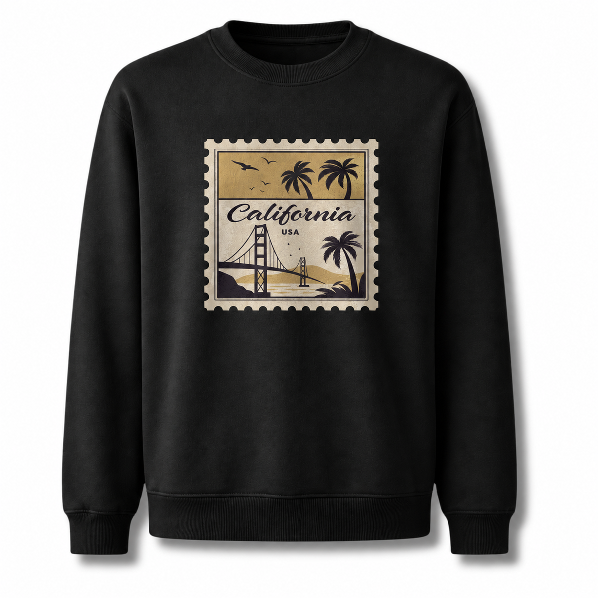 California USA Vintage Bridge Postage Stamp Sweatshirt